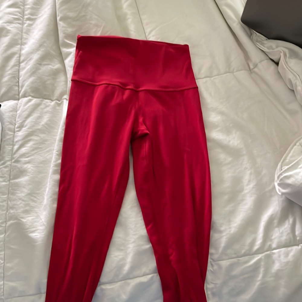 Red Lululemon Align Leggings